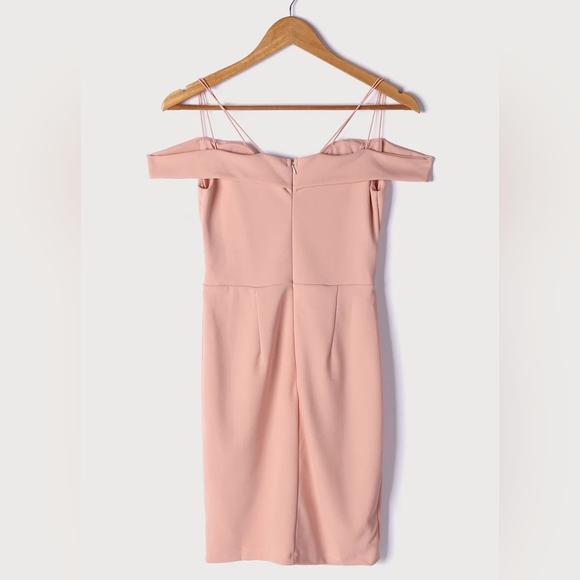 Lulu's Dress Womens Large Pink Off Shoulder Mini Reason To Celebrate Bodycon - Picture 2 of 4